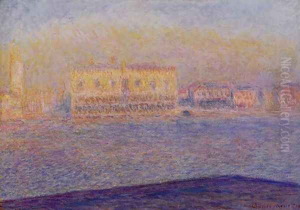 Venice The Doges Palace Seen From San Giorgio Maggiore Oil Painting by Claude Oscar Monet