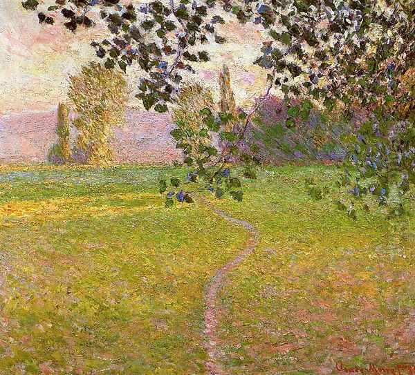 Morning Landscape Giverny Aka Landscape In The Morning Oil Painting by Claude Oscar Monet