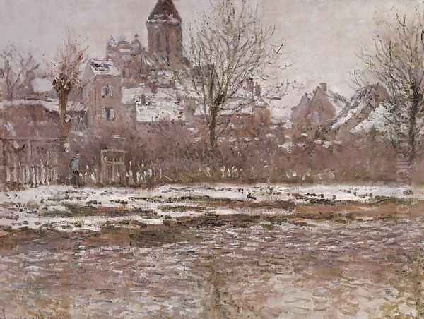 Snow Effect at Vetheuil Oil Painting by Claude Oscar Monet