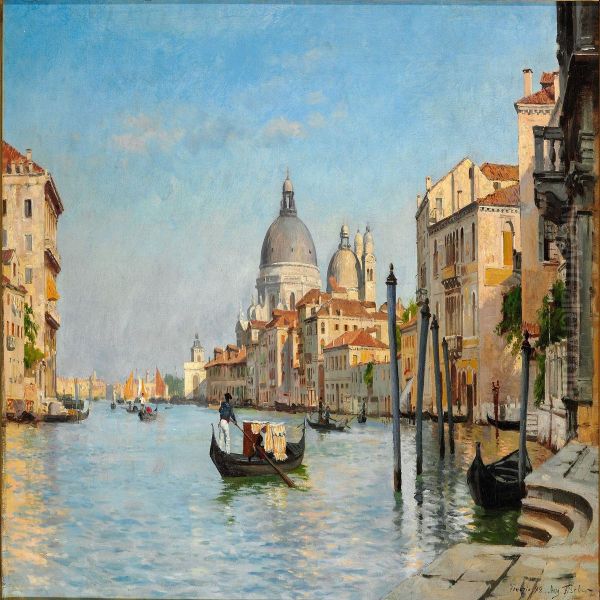 Canale Grande Venedig Oil Painting by August Fischer