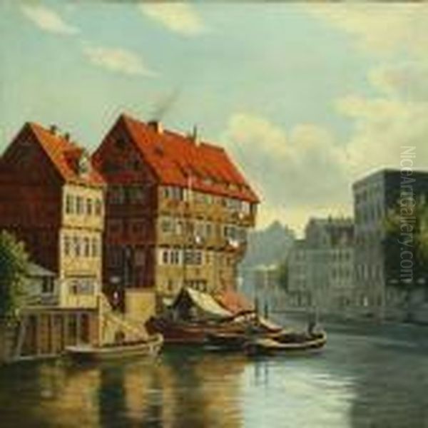 Scenery From A Germantown Oil Painting by August Fischer