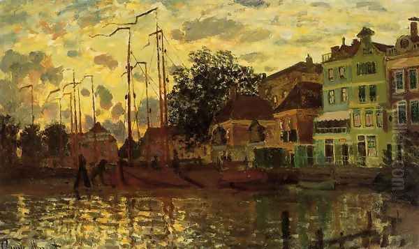 The Dike At Zaandam Evening Oil Painting by Claude Oscar Monet