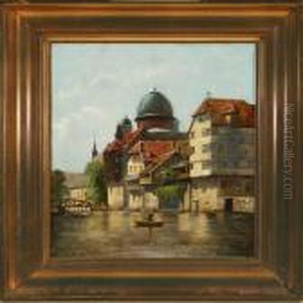 Scenery From Nurnberg, Germany Oil Painting by August Fischer