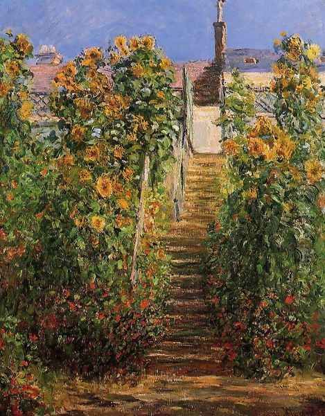 The Steps At Vetheuil Oil Painting by Claude Oscar Monet