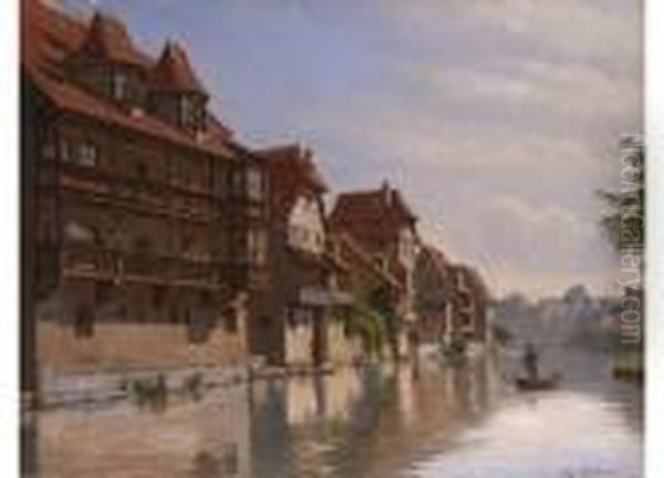 Stadtansicht Von Nurnberg Oil Painting by August Fischer