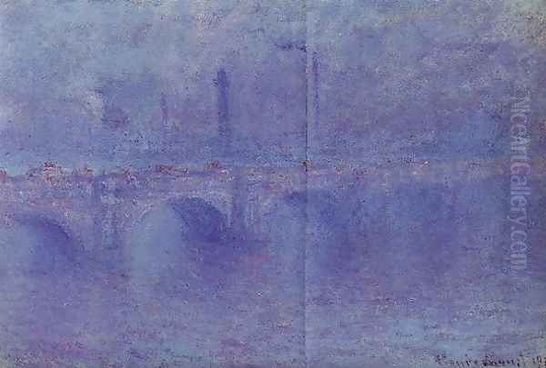 Waterloo Bridge Fog Effect Oil Painting by Claude Oscar Monet