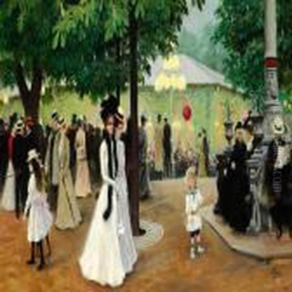 The Red Balloon Oil Painting by Paul-Gustave Fischer