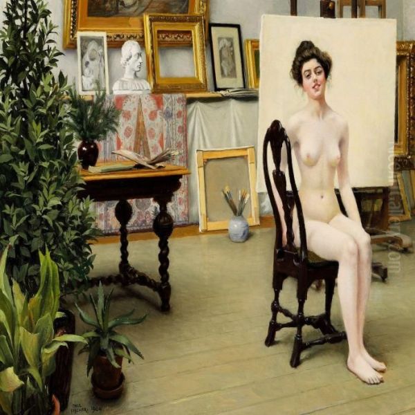 I Mit Atelier Oil Painting by Paul-Gustave Fischer