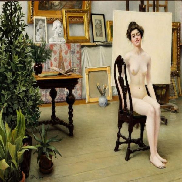 From The Artist's Studio Oil Painting by Paul-Gustave Fischer