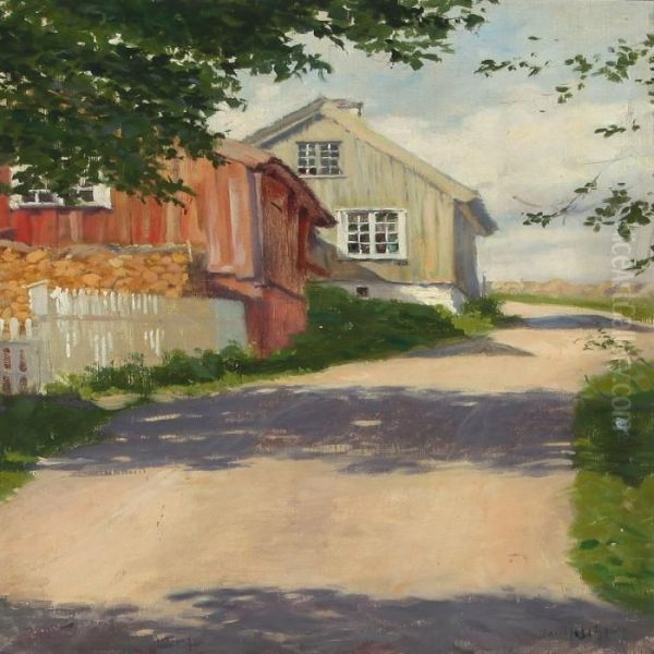 Landscape From Bastad, Sweden Oil Painting by Paul-Gustave Fischer