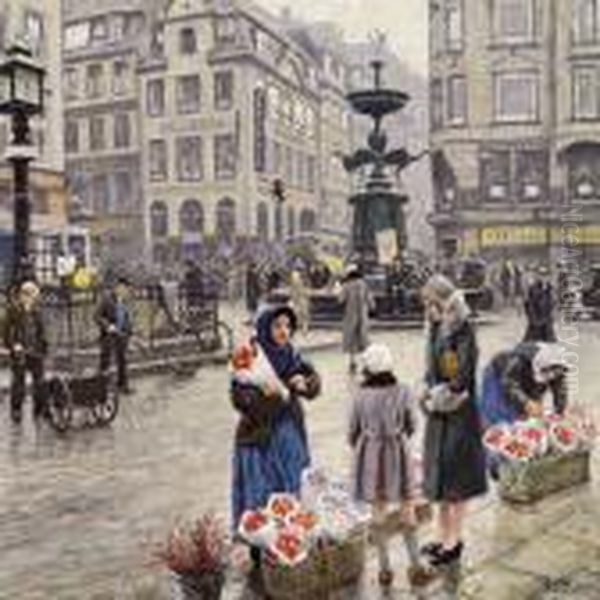 A Bunch Of Red Tulips Oil Painting by Paul-Gustave Fischer