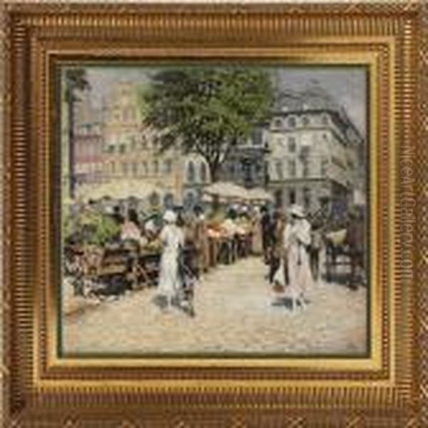 Two Porcelain Plaques Oil Painting by Paul-Gustave Fischer