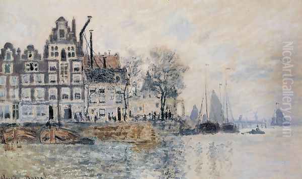 View Of Amsterdam Oil Painting by Claude Oscar Monet