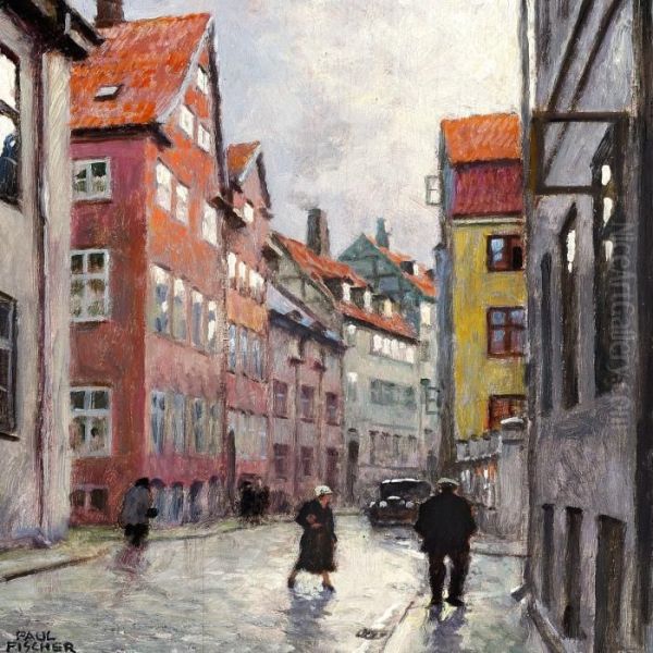 Rainy Day In Copenhagen Oil Painting by Paul-Gustave Fischer