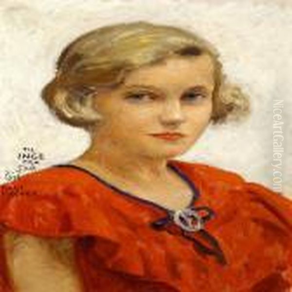 The Artist's Daughter Inge Oil Painting by Paul-Gustave Fischer