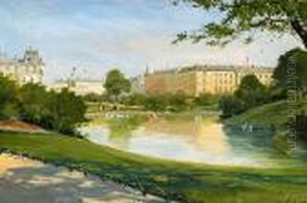 Summer's Day In The Park, Copenhagen Oil Painting by Paul-Gustave Fischer