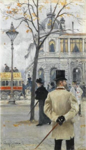 Vesterbrogade, Kobenhavn (vesterbrogade, Copenhagen) Oil Painting by Paul-Gustave Fischer