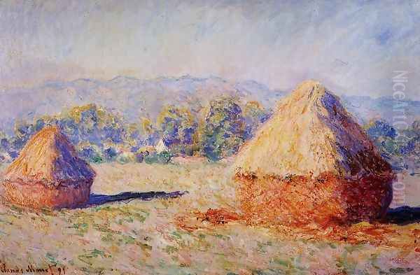 Grainstacks In The Sunlight Morning Effec Oil Painting by Claude Oscar Monet