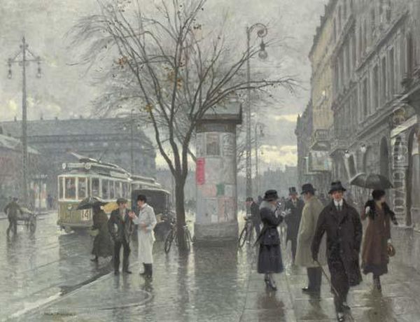 Vesterbrogade Oil Painting by Paul-Gustave Fischer