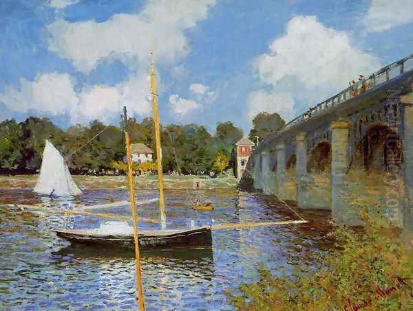 The Road Bridge At Argenteuil Oil Painting by Claude Oscar Monet