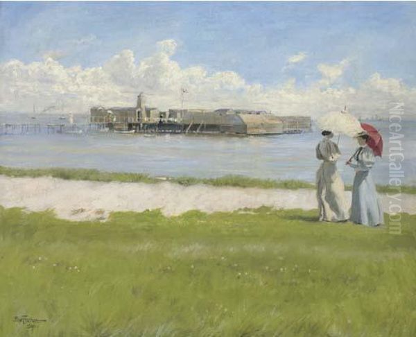 At Heligoland, Amager Oil Painting by Paul-Gustave Fischer