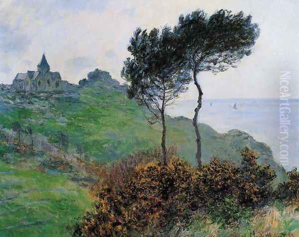 The Church At Varengaville Grey Weather Oil Painting by Claude Oscar Monet