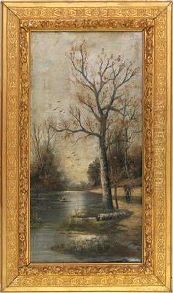 Herbstliche Landschaft Oil Painting by Georg Fischof