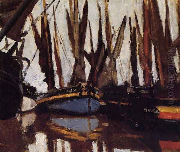 Fishing Boats (study) Oil Painting by Claude Oscar Monet