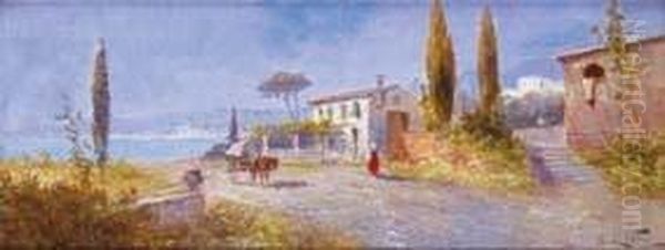 Marina Nei Pressi Di Napoli. Oil Painting by Georg Fischof