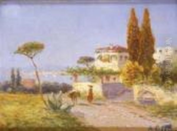 Veduta Del Golfo Di Napoli. Oil Painting by Georg Fischof