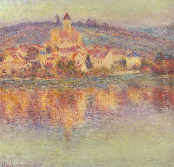 Vetheuil At Sunset Oil Painting by Claude Oscar Monet