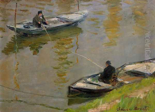 Two Anglers Oil Painting by Claude Oscar Monet