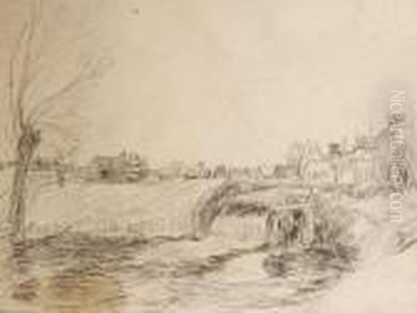 Sketch Of Sawbridgeworth Oil Painting by William Mark Fisher