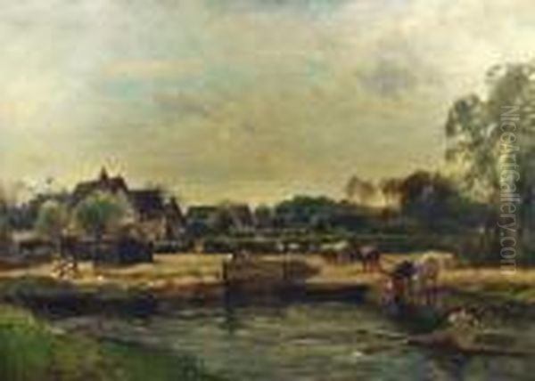 On The Cam Oil Painting by William Mark Fisher