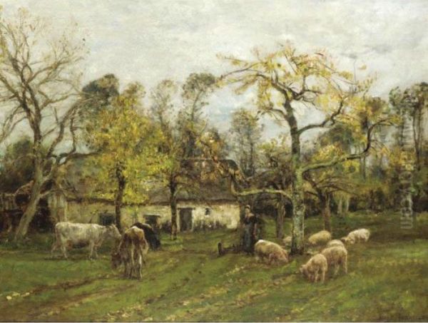 A Sussex Farmstead Oil Painting by William Mark Fisher