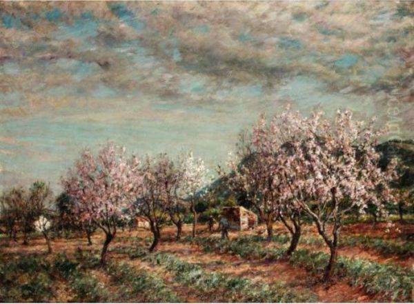 Almond Blossom And Artichokes Oil Painting by William Mark Fisher