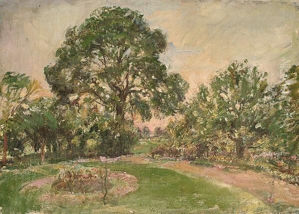 A Garden Oil Painting by William Mark Fisher