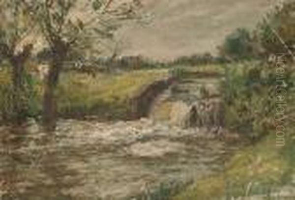 The Weir Oil Painting by William Mark Fisher