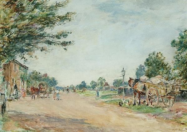 Road At Hatfield Heath Oil Painting by William Mark Fisher