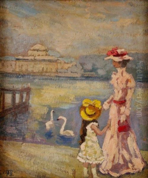 Na Primorskej Promenade Oil Painting by Paul-Gustave Fischer