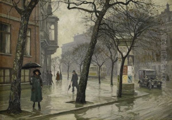 Hostdag I Kopenhamn Oil Painting by Paul-Gustave Fischer