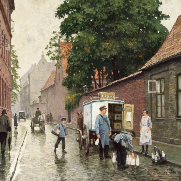 Street Life In Skt Oil Painting by Paul-Gustave Fischer