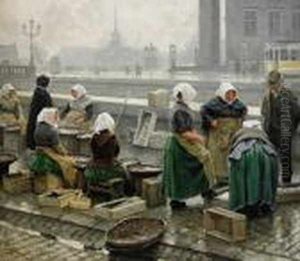 Fishmarket Oil Painting by Paul-Gustave Fischer