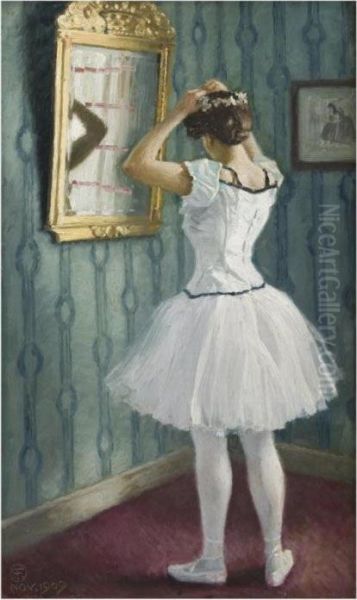 Before The Ballet Oil Painting by Paul-Gustave Fischer