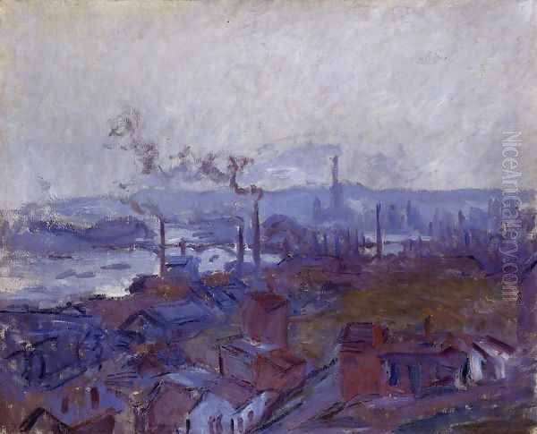 View Of Rouen From The Cote Sainte Catherine Oil Painting by Claude Oscar Monet