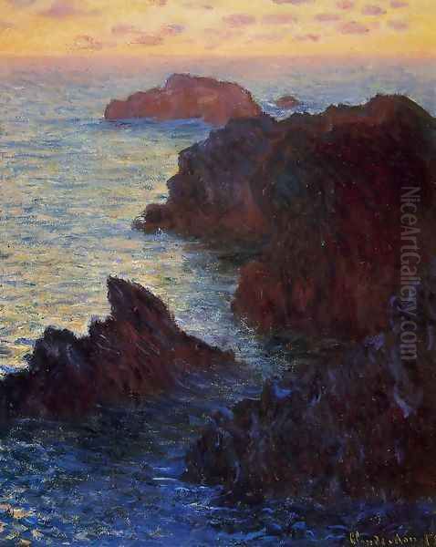 Rocky Point At Port Goulphar Oil Painting by Claude Oscar Monet