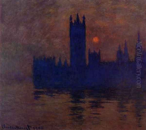 Houses Of Parliament Sunset2 Oil Painting by Claude Oscar Monet