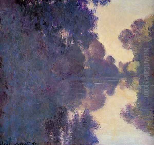 Morning On The Seine Clear Weather Oil Painting by Claude Oscar Monet