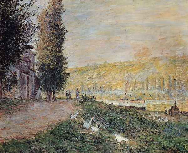 The Banks of the Seine, Lavacour Oil Painting by Claude Oscar Monet