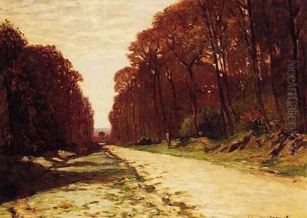 Road In A Forest Oil Painting by Claude Oscar Monet